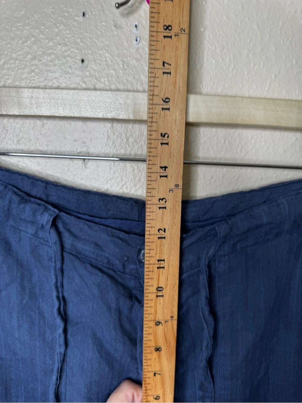 120% Lino Pants Women’s 48 Blue 100% Linen Crop Striped Relaxed Coastal Italian